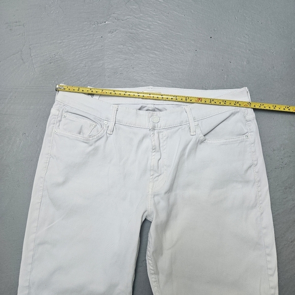 Mother The Drop Out Glass Slipper White Stretchy Denim Jeans Sz 29 - Picture 11 of 12